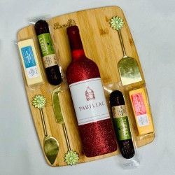 Pauillac French Red Wine & Charcuterie Board Gift Set