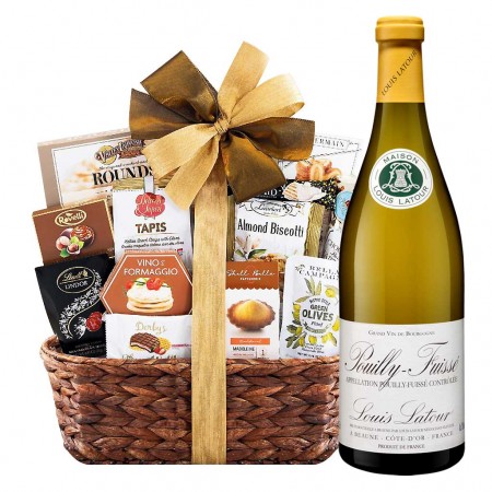 Louis Latour Pouilly Fuisse French White Wine And Bon Appetit Gift Basket