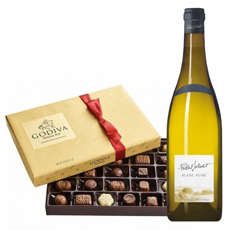 Pascal Jolivet Blanc Fume Wine And Godiva 26pc Chocolate Gift Box Pascal Jolivet Blanc Fume Wine And Godiva 26pc Chocolate Gift Box