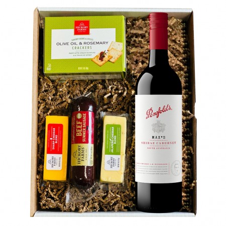 Penfolds Max's Shiraz Cabernet Wine & Cheese Gift Box Penfolds Max's Shiraz Cabernet Wine & Cheese Gift Box