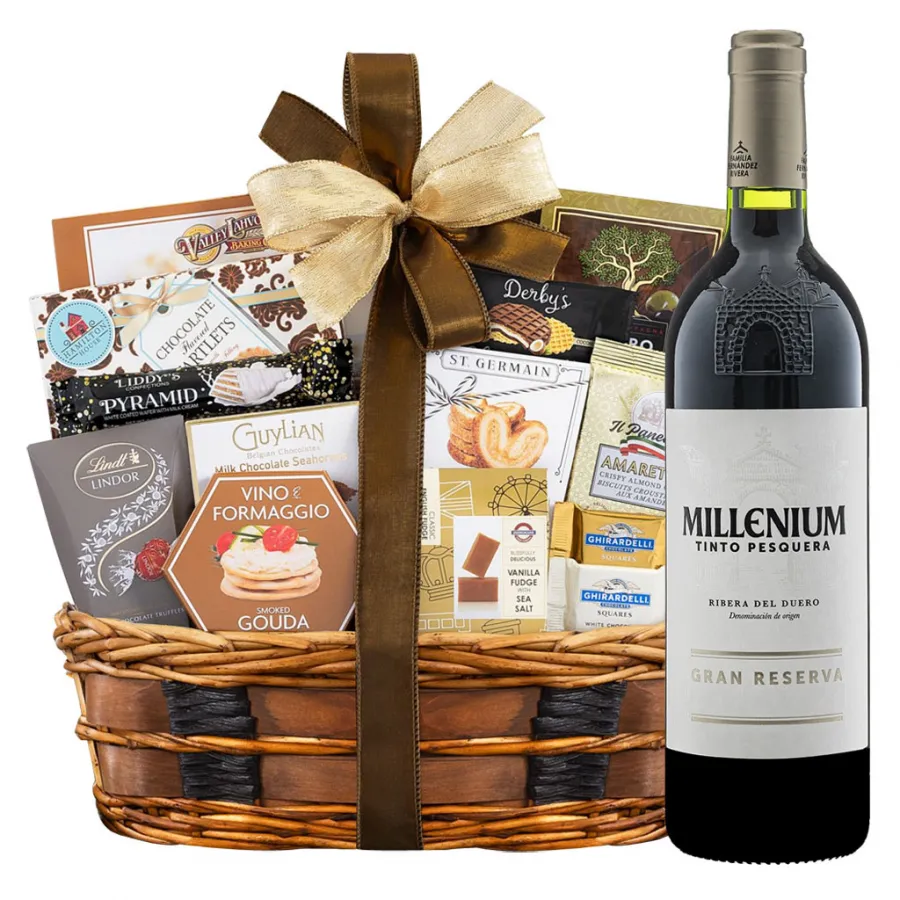 Tinto Pesquera Millenium Red Wine and Food Gift Basket