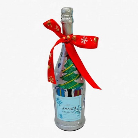 Hand Painted La Marca Prosecco Christmas Edition Gift 