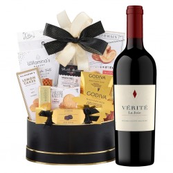 Verite La Joie Red 2018 And Godiva Black & Gold Celebration Gift Basket