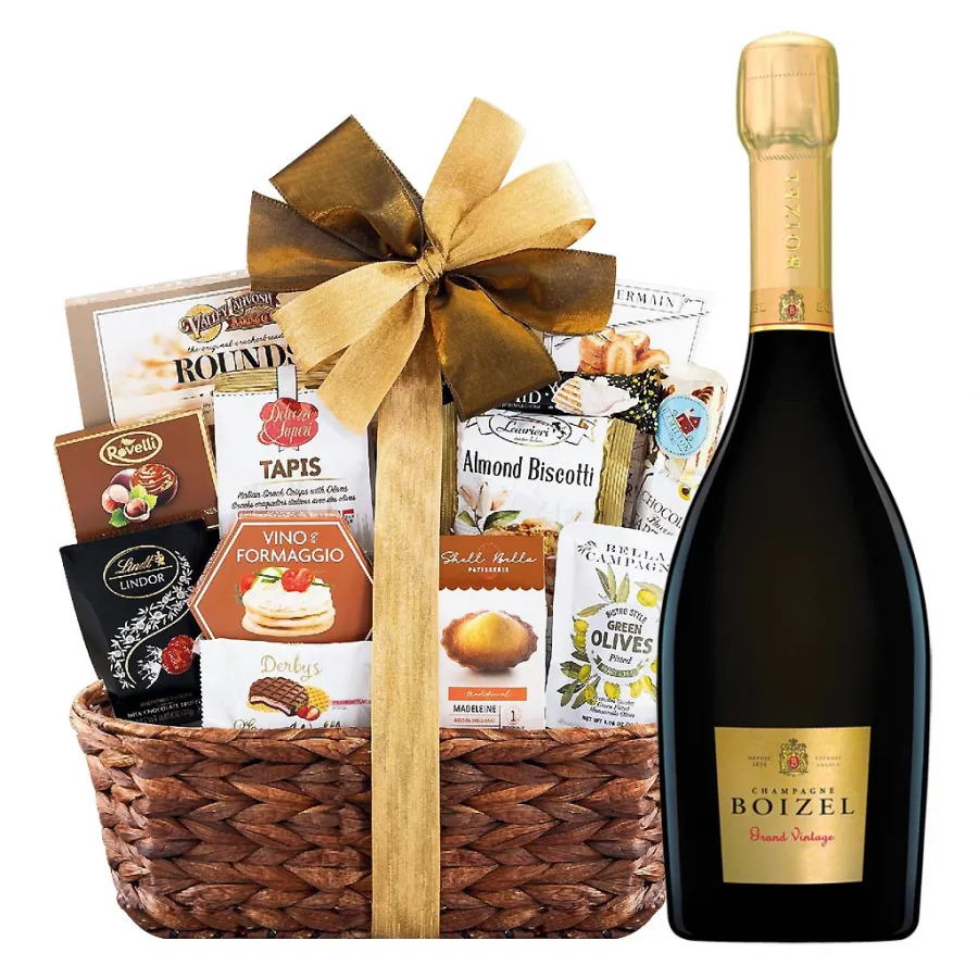 Boizel Grand Brut Champagne And Bon appetit Gourmet Gift Basket