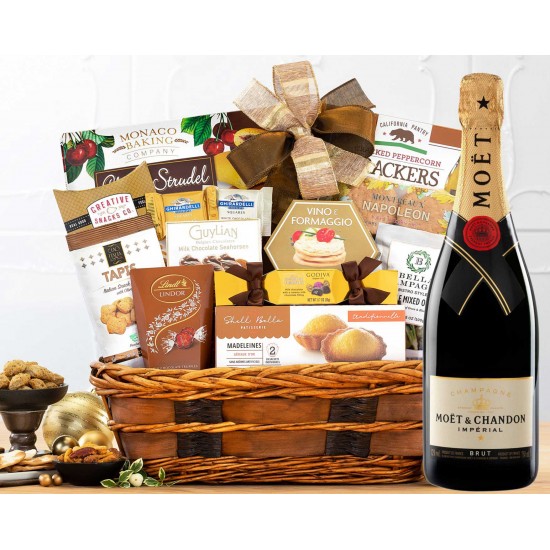 Bon Appetit Gourmet Gift Basket With Moet & Chandon Imperial Brut Bon Appetit Gourmet Gift Basket With Moet & Chandon Imperial Brut