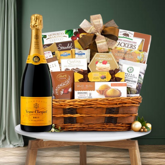 Bon Appetit Gourmet Gift Basket With Veuve Clicquot Bon Appetit Gourmet Gift Basket With Veuve Clicquot