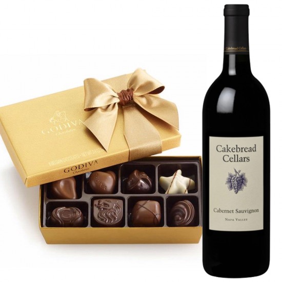 Cakebread Cellars Cabernet Sauvignon Wine & Godiva 8 PC Gift
