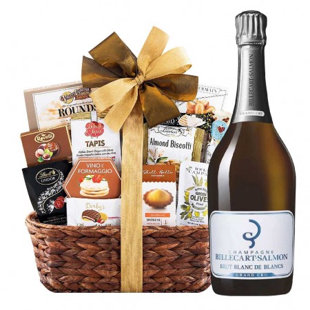 Billecart-Salmon Brut Blanc De Blancs Grand Cru with Bon Appetit Gourmet Gift Basket
