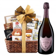 Dom Perignon Rose Champagne with Bon Appetit Gift Basket
