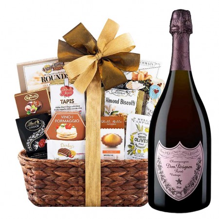 Dom Perignon Rose Champagne with Bon Appetit Gift Basket