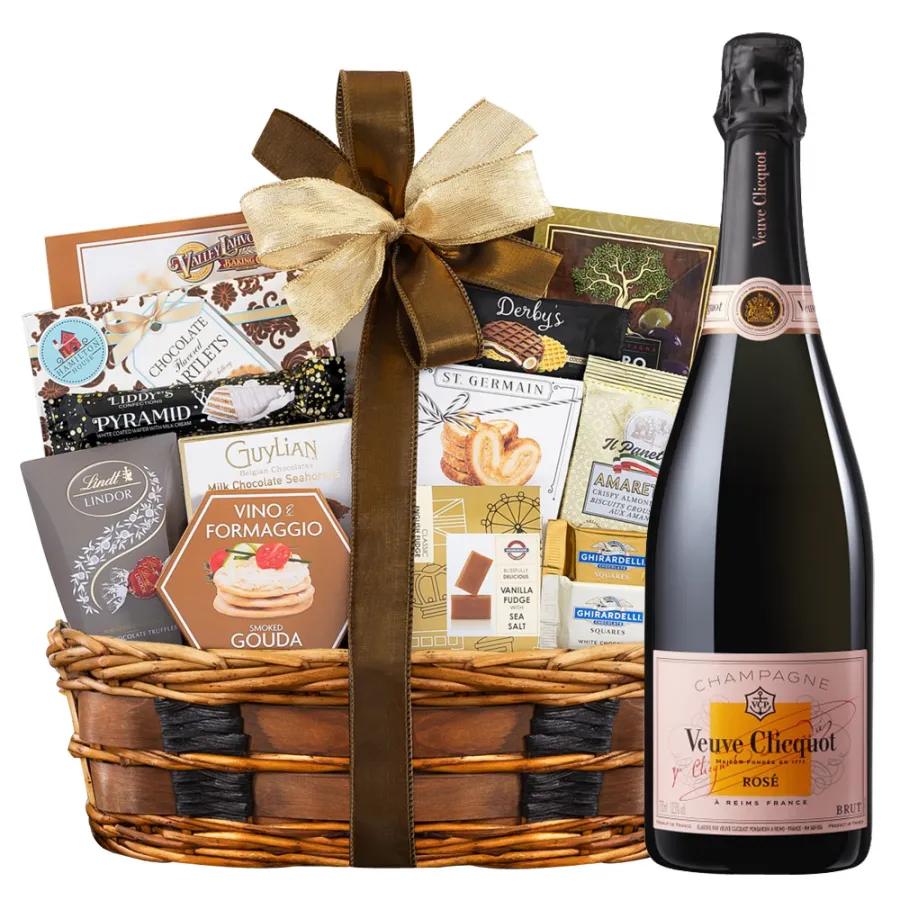 Veuve Clicquot Rosé Sparkling Wine And Food Gift Basket