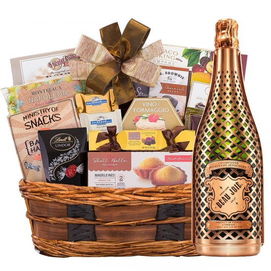 Bon Appetit Gourmet Gift Basket With Beau Joie Champagne