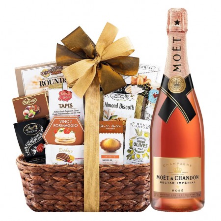 Moet And Chandon Nectar Imperial Rose Bon Appetit Gourmet Gift Basket