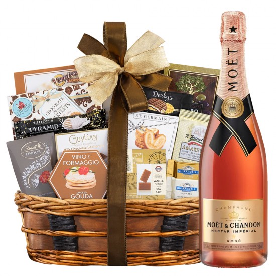 Moet And Chandon Nectar Imperial Rose Bon Appetit Gourmet Gift Basket