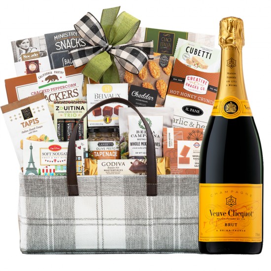 Connoisseur Veuve Clicquot Champagne Gift Basket