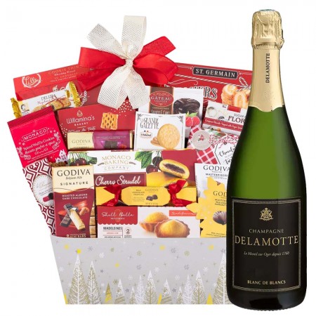 Delamotte Blanc De Blancs Champagne And Godiva Gift Basket Delamotte Blanc De Blancs Champagne And Godiva Gift Basket
