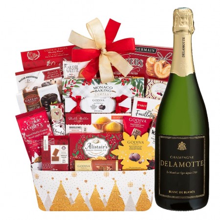 Delamotte Blanc De Blancs Champagne And Godiva Gift Basket