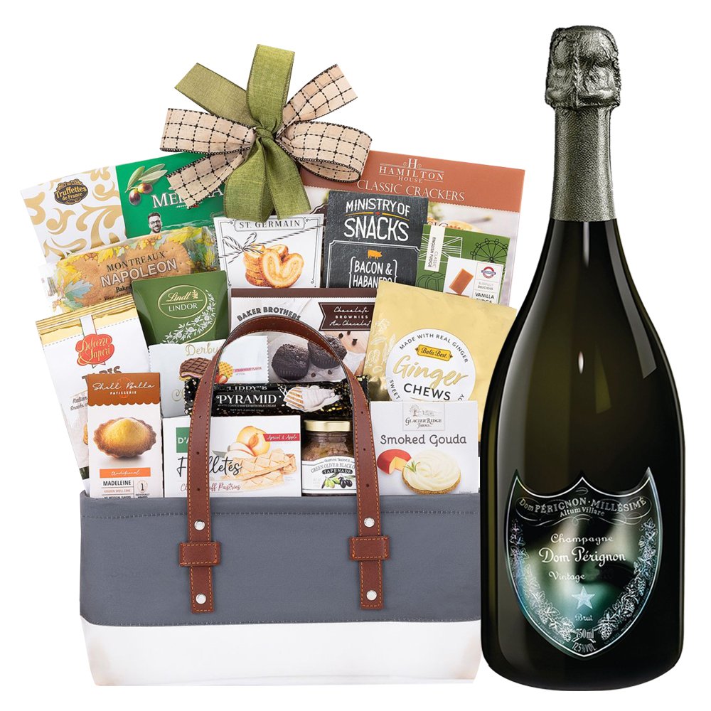 The Gourmet Delight Gift Basket With Dom Perignon Lady Gaga Brut