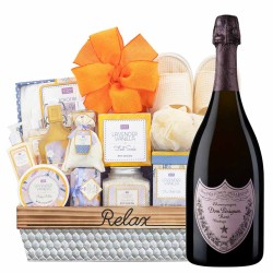 Dom Pérignon Rose Champagne And Spa Gift Basket