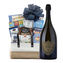 The Gourmet Delight Gift Basket With Dom Perignon Vintage Champagne 3L