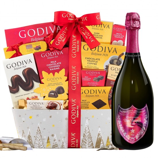 Dom Perignon Lady Gaga Rose Holiday Gift Basket Dom Perignon Lady Gaga Rose Holiday Gift Basket