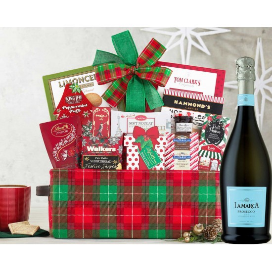 Happy Holiday Gift Basket With Lamarca Prosecco Happy Holiday Gift Basket With Lamarca Prosecco