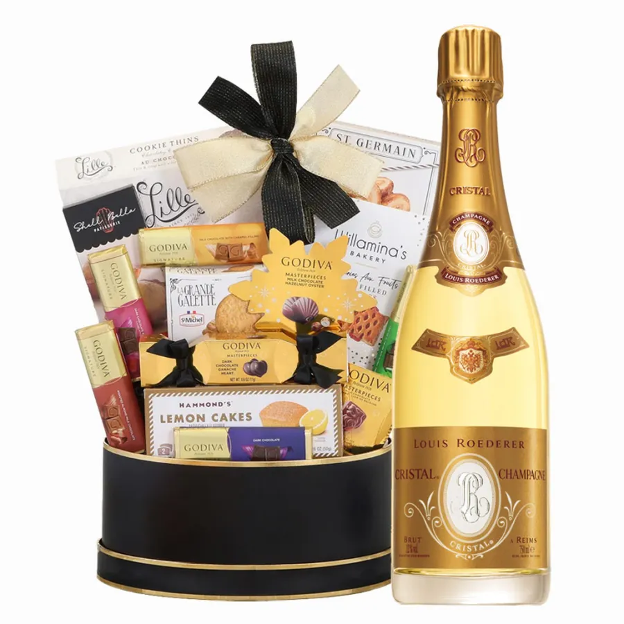 Louis Roederer Cristal Champagne And Food Gift Basket