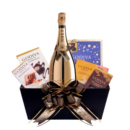 Moet & Chandon Bright Night Luminous Brut Imperial Champagne Gift Basket Moet & Chandon Bright Night Luminous Brut Imperial Champagne Gift Basket