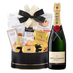 Moet & Chandon Impérial Champagne With Godiva Black & Gold Celebration Gift Basket