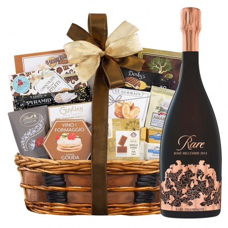 Rare Rose Millesime Champagne And Bon Appetit Gift Basket
