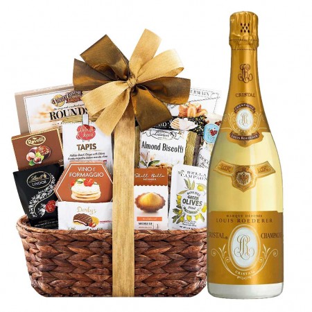 Louis Roederer Cristal Champagne And Bon Appetit Gourmet Gift Basket 