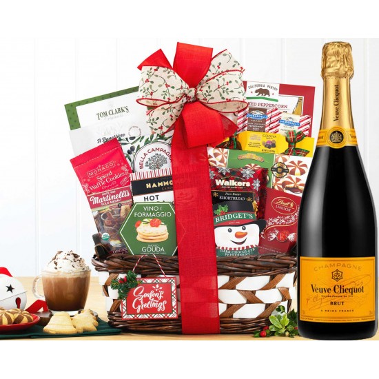 Season's Greetings Gift Basket With Veuve Clicquot Season's Greetings Gift Basket With Veuve Clicquot
