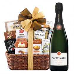 Taittinger champagne with bon appetit gourmet gift basket