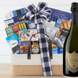 The Gourmet Delight Gift Basket With Dom Perignon