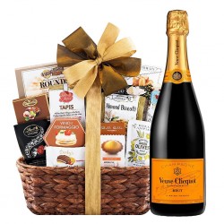 Bon Appetit Gourmet Gift Basket & Veuve Clicquot Champagne