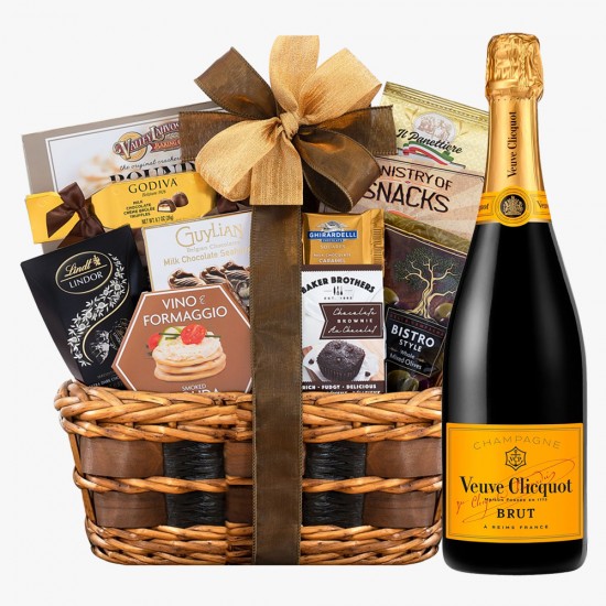 Bon Appetit Gourmet Gift Basket & Veuve Clicquot Champagne