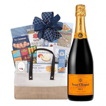 The Gourmet Delight Gift Basket With Veuve Clicquot