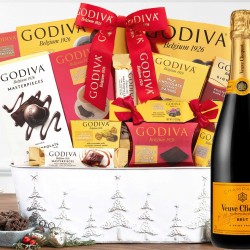 Veuve Clicquot Champagne and Godiva Chocolates Basket