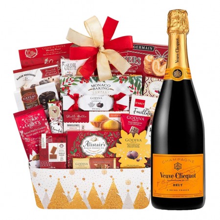 Veuve Clicquot Brut Champagne and Godiva Chocolates Basket