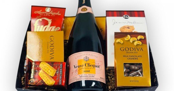 Veuve Clicquot Rose Gift Basket - Buy Online