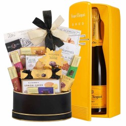 Veuve Clicquot Smeg And Godiva Black & Gold Celebration Gift Basket