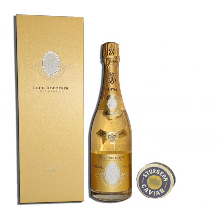 Cristal Champagne with Black Caviar Gift Set 