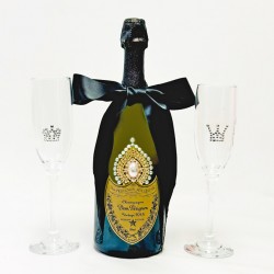 Dom Pérignon Champagne & Luxury Toasting Flutes Wedding Gift Set