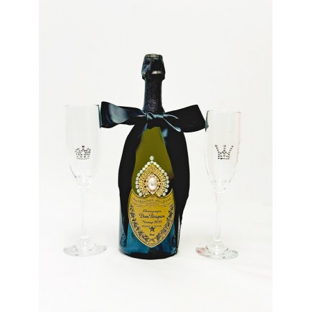 Dom Pérignon Champagne & Luxury Toasting Flutes Wedding Gift Set