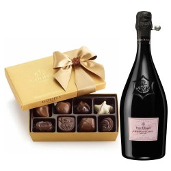 LA Grande Dame Brut Rose Champagne And Godiva 8PC