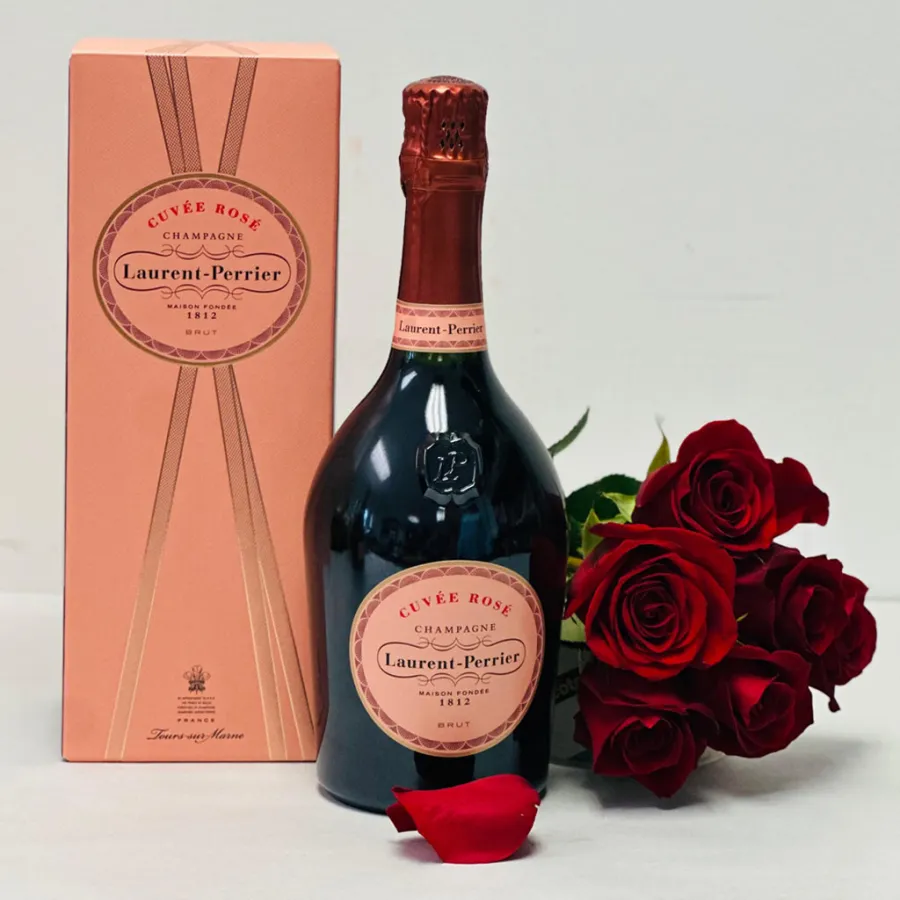 Laurent Perrier Cuvee Rosé Champagne And Flowers Gift Set