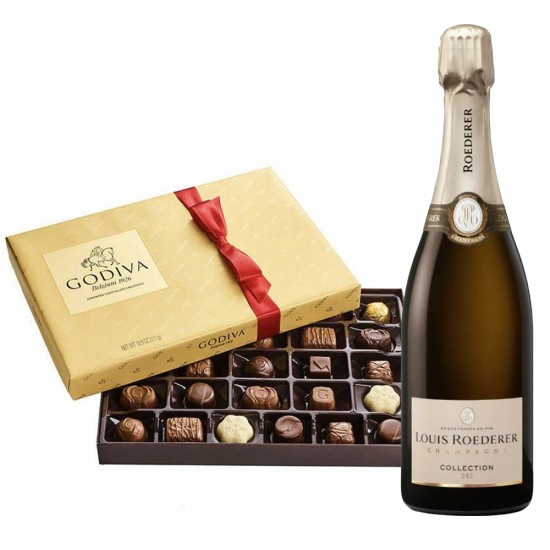 Louis Roederer Collection 242 Champagne And Godiva 26 PC Gift Set