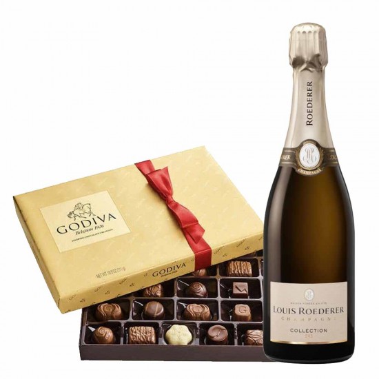 Louis Roederer Collection 243 Champagne And Godiva 26 PC Gift Set