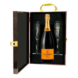 Mr and Mrs Champagne Flutes with Veuve Clicquot