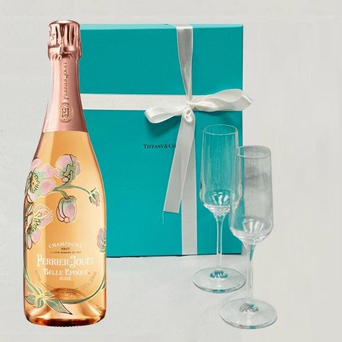 Seau à Champagne Perrier-Jouet – Design Transparence Doré/Blanc – Acrylique Art Déco